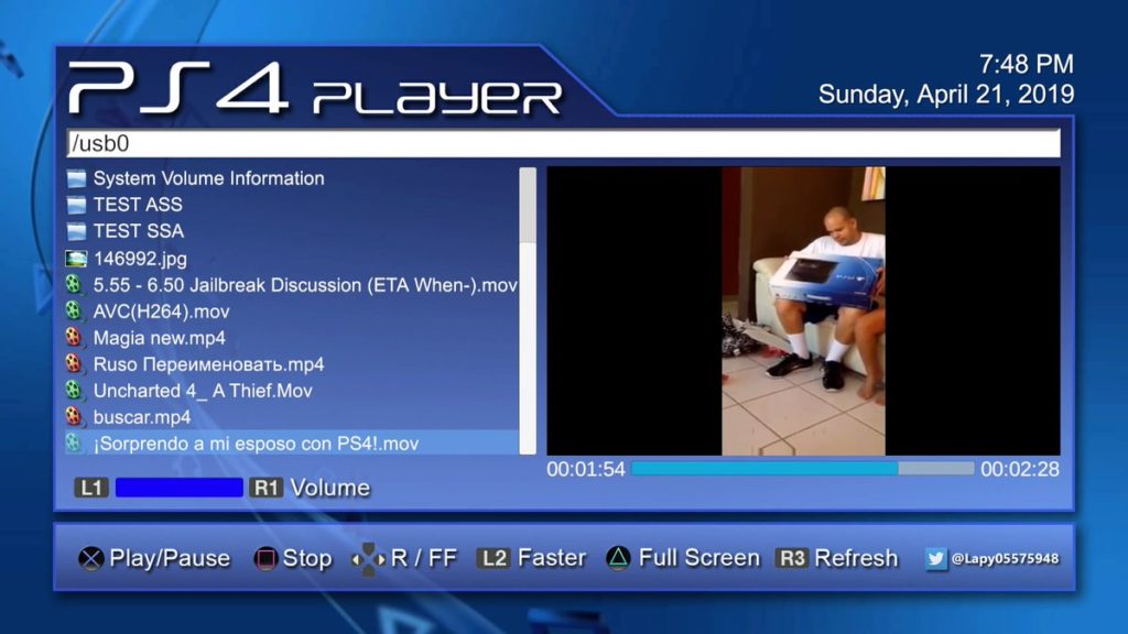 برنامه مدیا پلیر Media Player برای PS4